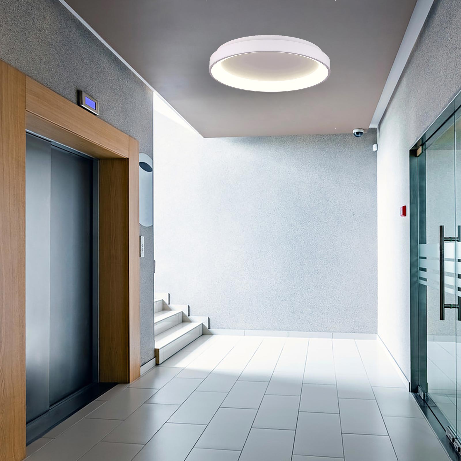 MEKAR 800 plafoniera rotonda LED 95W CCT 3000K 4000K lampada 80cm luce soffitto negozio salone 230V COLORE BIANCO