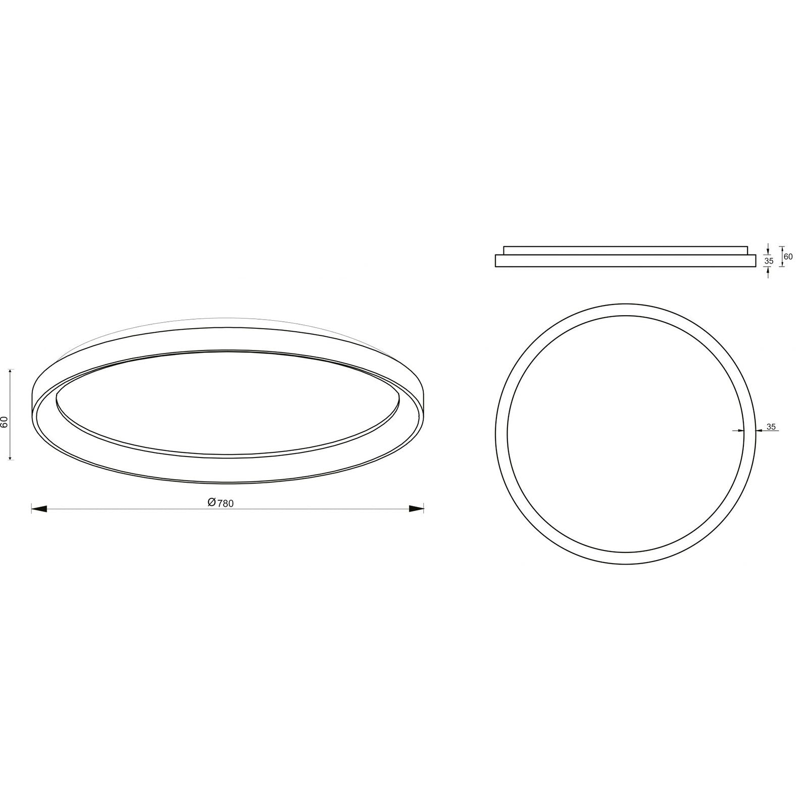 MEKAR 800 plafoniera rotonda LED 95W CCT 3000K 4000K lampada 80cm luce soffitto negozio salone 230V COLORE MARRONE