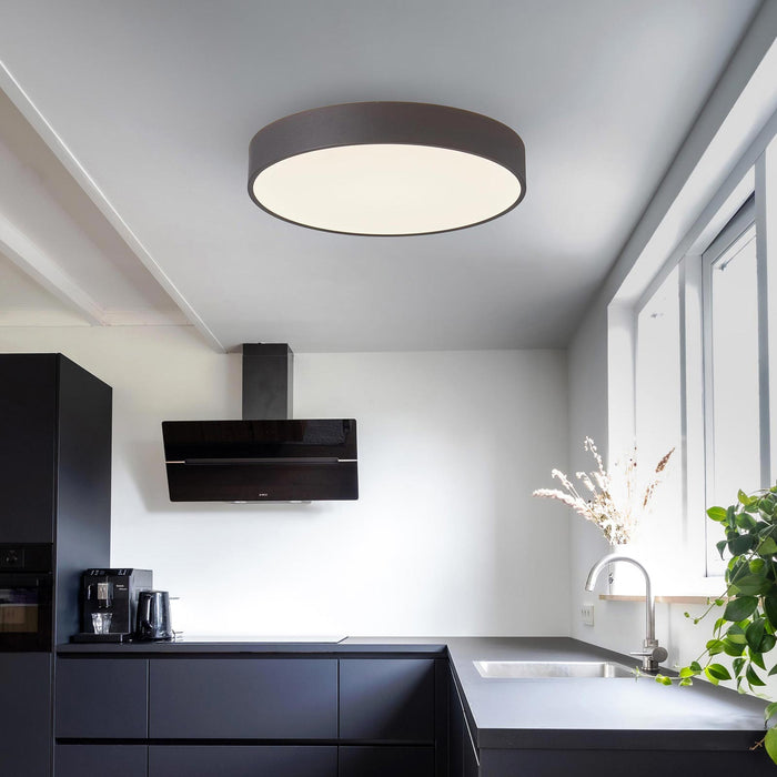 Plafoniera tonda LED 42W MENKAR 400 CCT 3000K 4000K lampada soffitto parete luce interni 3200lm 40cm 230V COLORE NERO