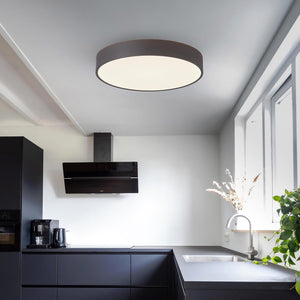 Plafoniera rotonda LED 95W CCT 3000K 4000K MENKAR 800 lampada 80cm luce soffitto negozio ufficio 230V COLORE NERO