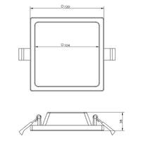 Alya Plafoniera quadrata faretto incasso LED 7W luce lampada soffitto corridoio ufficio negozio vetrina 230V LUCE 2700K