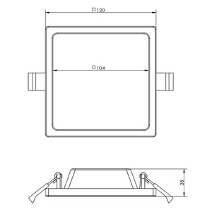 Alya Plafoniera quadrata faretto incasso LED 7W luce lampada soffitto corridoio ufficio negozio vetrina 230V LUCE 2700K