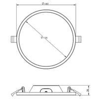 Alya Plafoniera tonda moderna incasso 18cm faretto pannello LED 12W luce soffitto cucina ufficio 230V LUCE 2700K