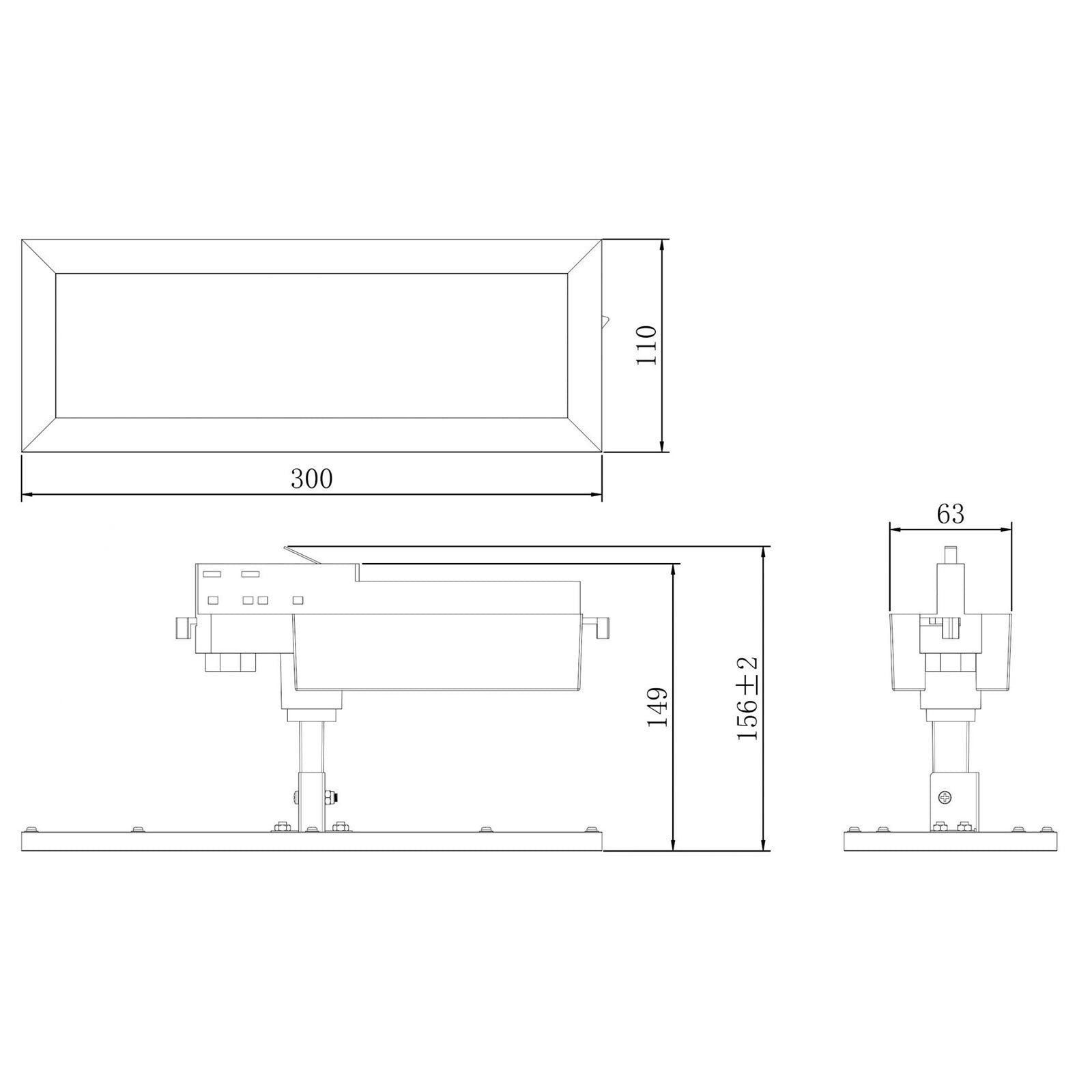 Faretto LED 20W track trifase pannello slim 3-Phasen luce orientabile 340 gradi negozio ufficio 230V NERO LUCE 4000K