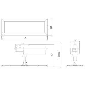 Faretto LED 20W track trifase pannello slim 3-Phasen luce orientabile 340 gradi negozio ufficio 230V NERO LUCE 4000K