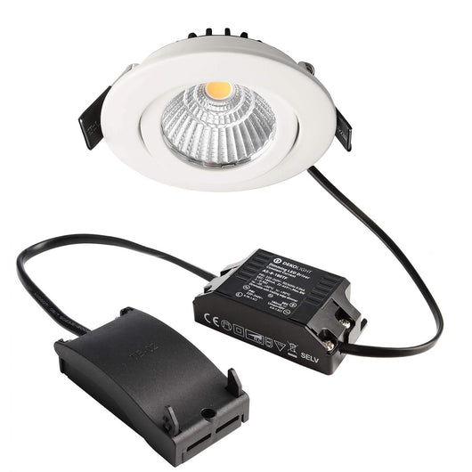 DIONE Faretto tondo orientabile SPOT LED COB 8W dimmerabile luce incasso SLIM soffitto cucina negozio 230V BIANCO 3000K