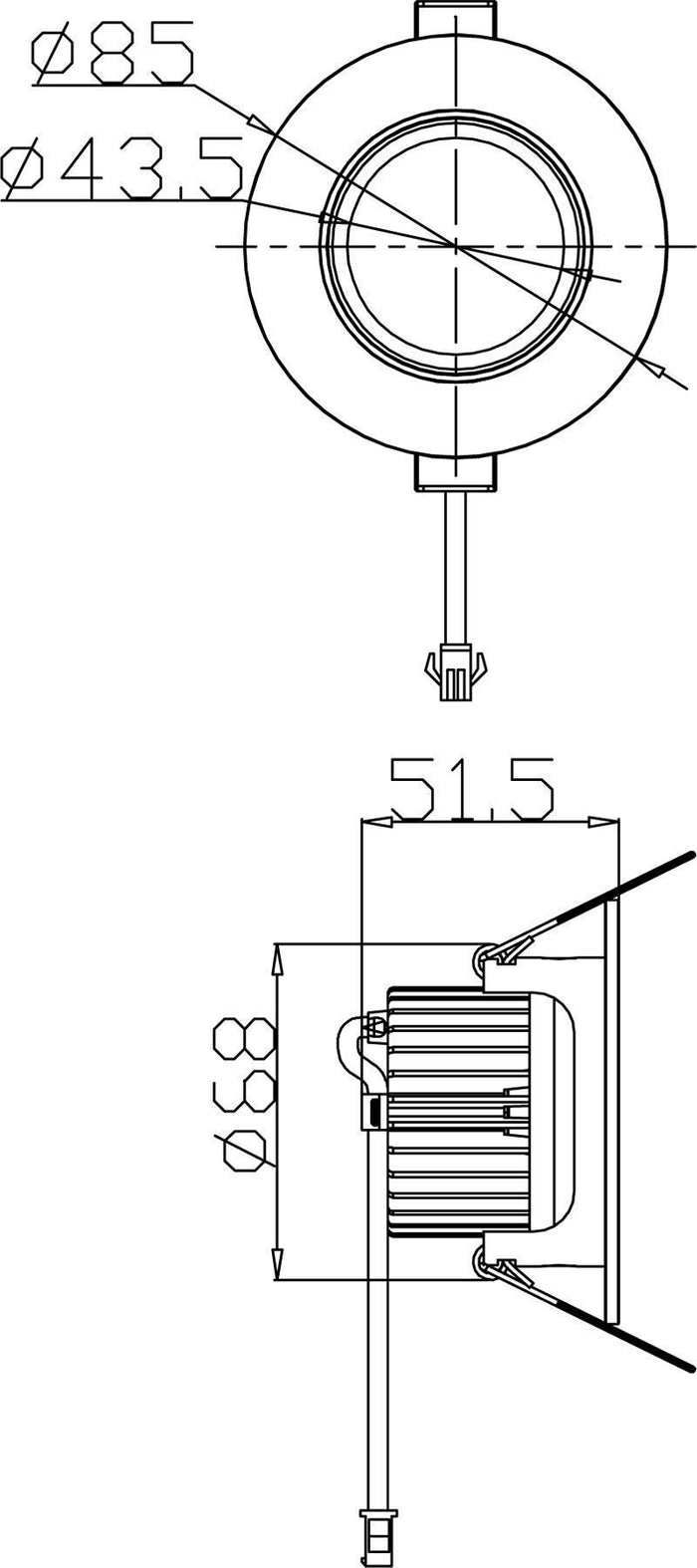 Faretto LED 9W orientabile incasso 70mm luce spot soffitto vetrine negozio 24V BIANCO 4000K