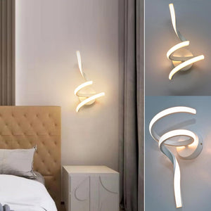 Applique LED stilizzato moderno lampada da parete CCT 3 step con memoria curva spirale 10W luce soggiorno ufficio 230V