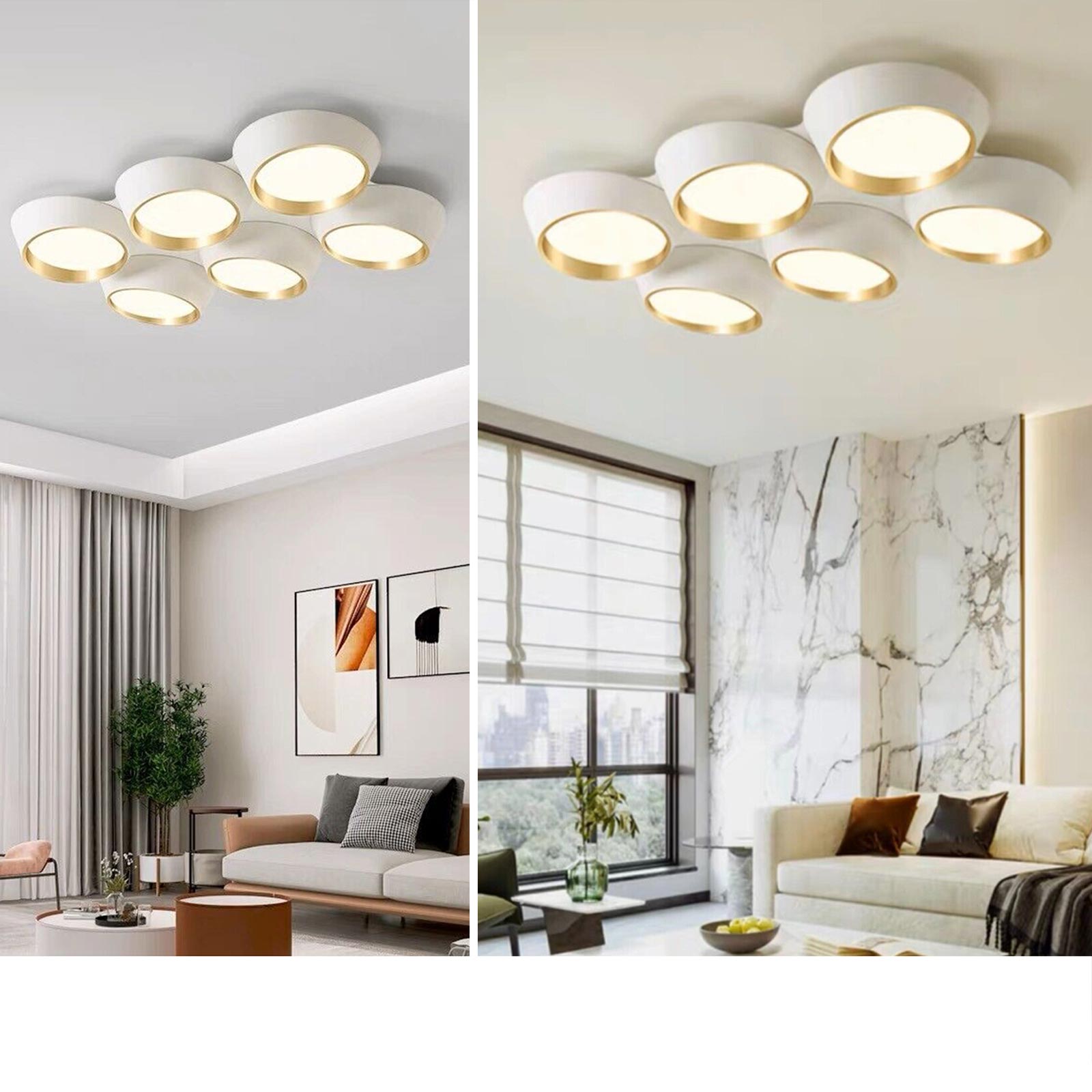 Plafoniera moderna LED 120W elegante lampada soffitto 6 luci alta resa 9600 lumen cucina soggiorno hotel 230V 4000K