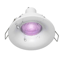 FARETTO LED CROMOTERAPIA IP65 LAMPADA GU10 6W 230V INCASSO 7CM RGB LUCE MULTICOLORE BOX DOCCIA SAUNA TONDO+RGBW+3000K