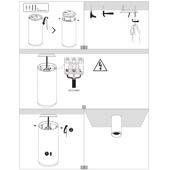 LUCEA DTW Faretto soffitto plafoniera LED 10W dimmerabile da 1800K a 2700K luce interni vetrina negozio cucina moderna RA90 NERO