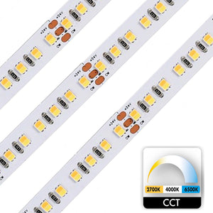 Striscia 700 LED 86W CCT tunable da 2700K a 6500K 24V dimmerabile 8825lm strip adesiva luce interni bobina 5m RA>90