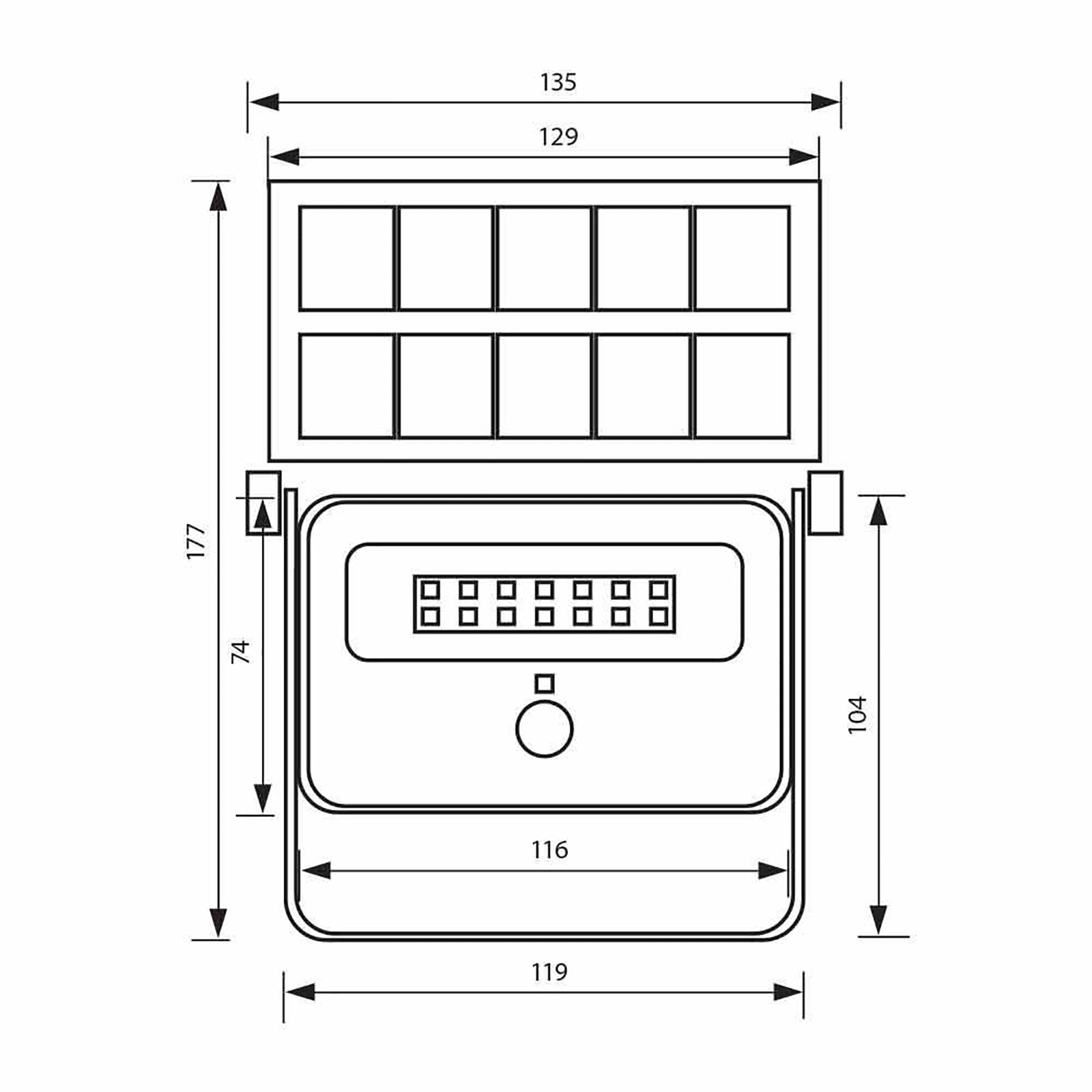 Faretto solare IP65 lampada ricaricabile parete muro sensore crepuscolare movimento LED 8W luce balcone ingresso