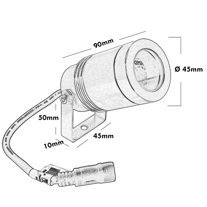 Mini faretto spot LED 24V IP68 RGB 4000K staffa orientabile 8W DMX RGBW luce colorata esterno giardino fontane laghetto