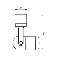 Faretto led 8W per binario monofase, Proiettore Orientabile, Attacco Lampadina GU10, Track sistema illuminazione binario, Vetrina Bianco luce 6000K