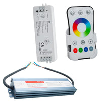 KIT striscia 600 LED RGB luce cromoterapia bagno centralina RF 24V stagna IP68