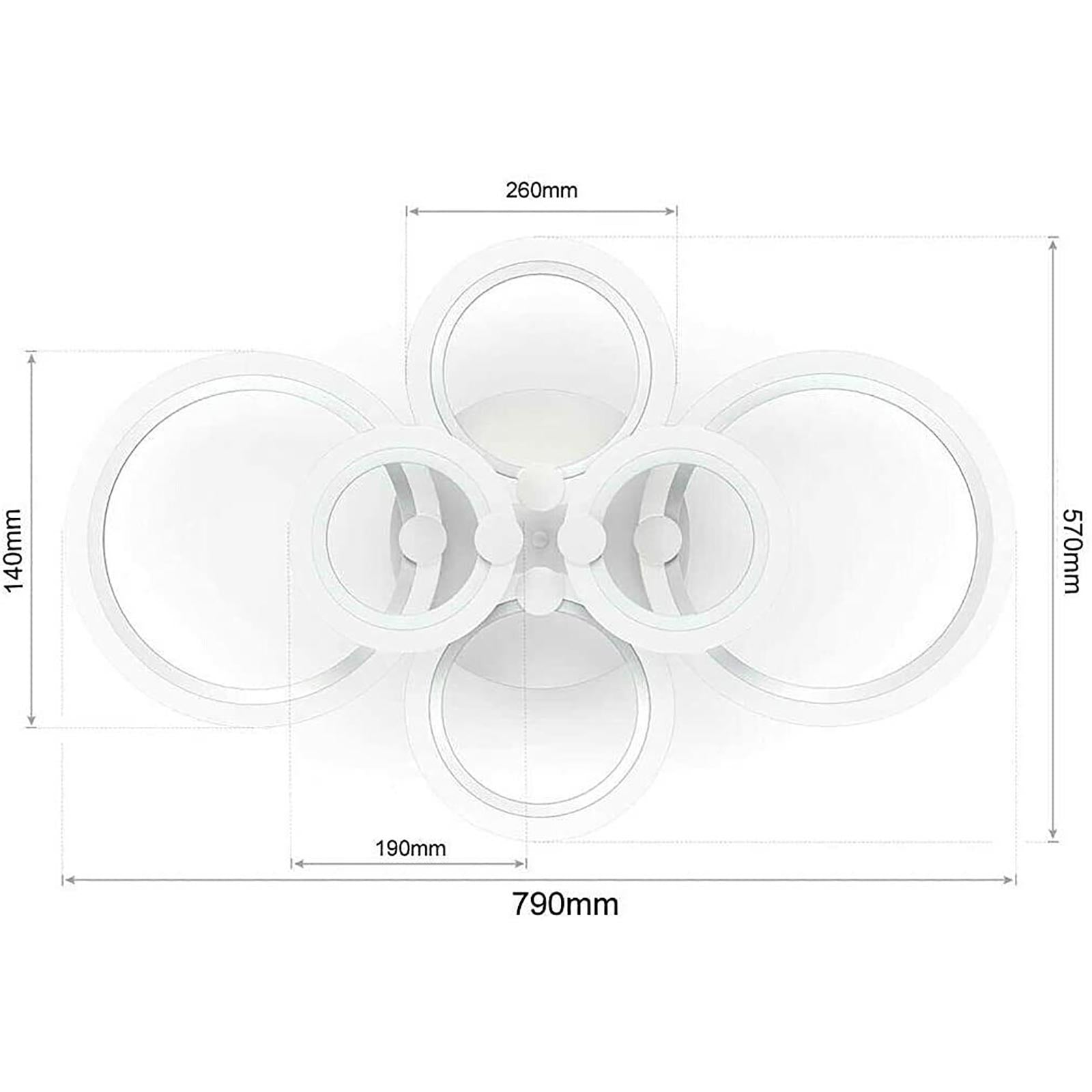 Plafoniera decorativa LED 51W lampada moderna bianca soffitto cerchi luce ufficio sala ricevimento alta resa 230V 3000K