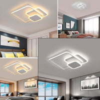 Lampada soffitto geometrica plafoniera moderna LED 48W 3 quadrati luminosi luce parete bagno cucina ufficio 230V 4000K