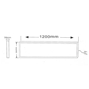 Plafoniera LED rettangolare 40W lampada soffitto 120x30 CCT da 3000K a 6500K luce ufficio negozio studio medico 230V