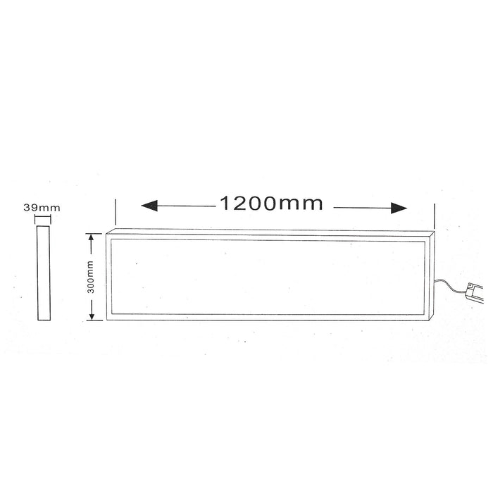 Plafoniera LED rettangolare 40W lampada soffitto 120x30 CCT da 3000K a 6500K luce ufficio negozio studio medico 230V