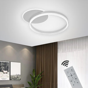 WEEK Plafoniera moderna LED 51W CCT da 3000K a 6000K lampada dimmerabile cerchi luce soffitto parete camera ufficio 230V