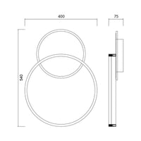 WEEK Plafoniera moderna LED 51W CCT da 3000K a 6000K lampada dimmerabile cerchi luce soffitto parete camera ufficio 230V