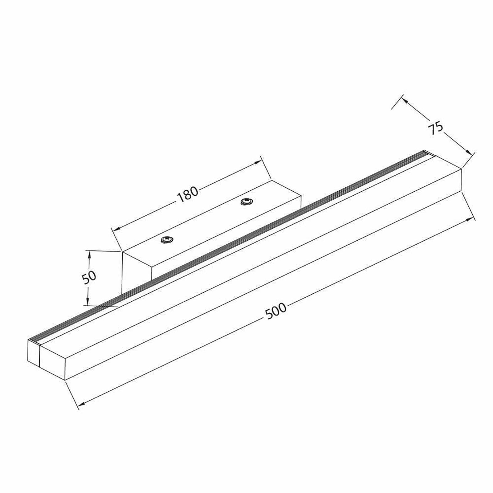 DAFNE Applique moderno NERO lampada parete LED 9W 4000K luce specchio luci specchiera bagno vetro satinato 230V