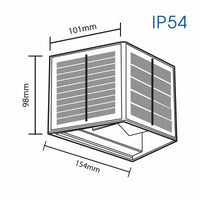 IKAR applique solare doppio fascio luminoso LED 4W lampada parete UP DOWN sensore crepuscolare alette regolabili 4000K