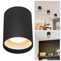 NIKOS plafoniera moderna faretto soffitto nero bianco GU10 LED luce bagno corridoio vetrina negozio bar 230V