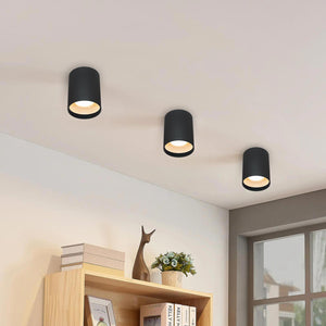 NIKOS plafoniera moderna faretto soffitto nero bianco GU10 LED luce bagno corridoio vetrina negozio bar 230V