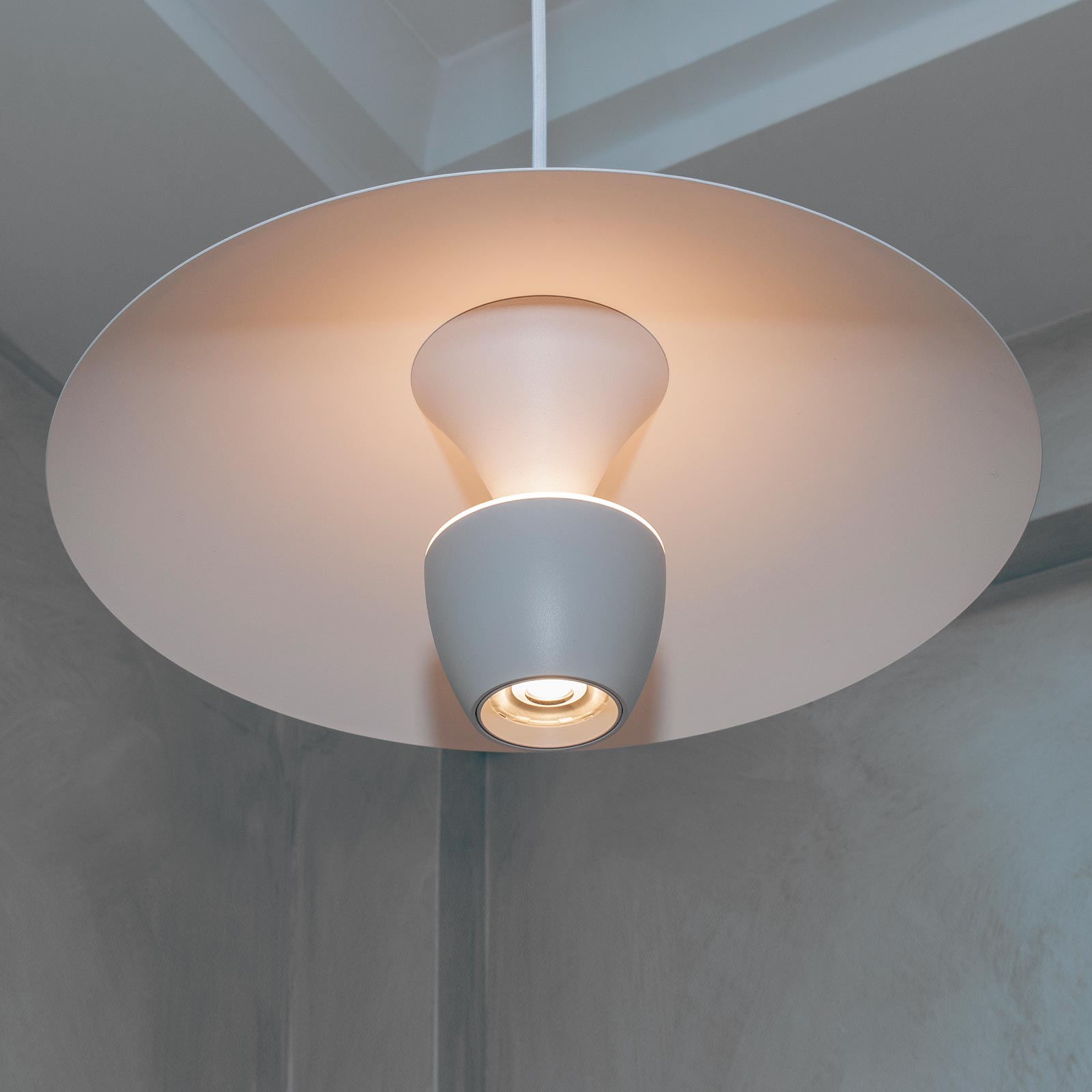 Lampadario moderno LED 11W pendente BIANCO lampada minimal industriale luce 3000K tavolo cucina 230V COLORE BIANCO