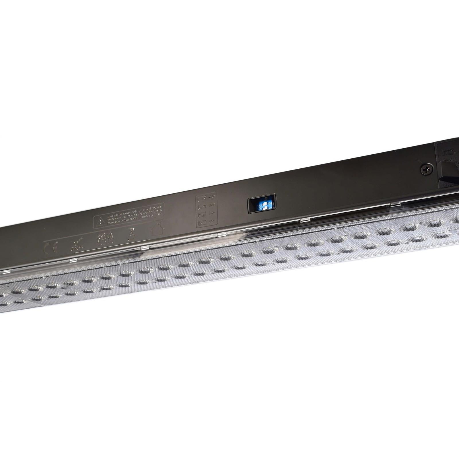 Faretto orientabile per binario trifase LED 50W 4000K barra 150cm luce negozio vetrina sala espositiva 230V NERO