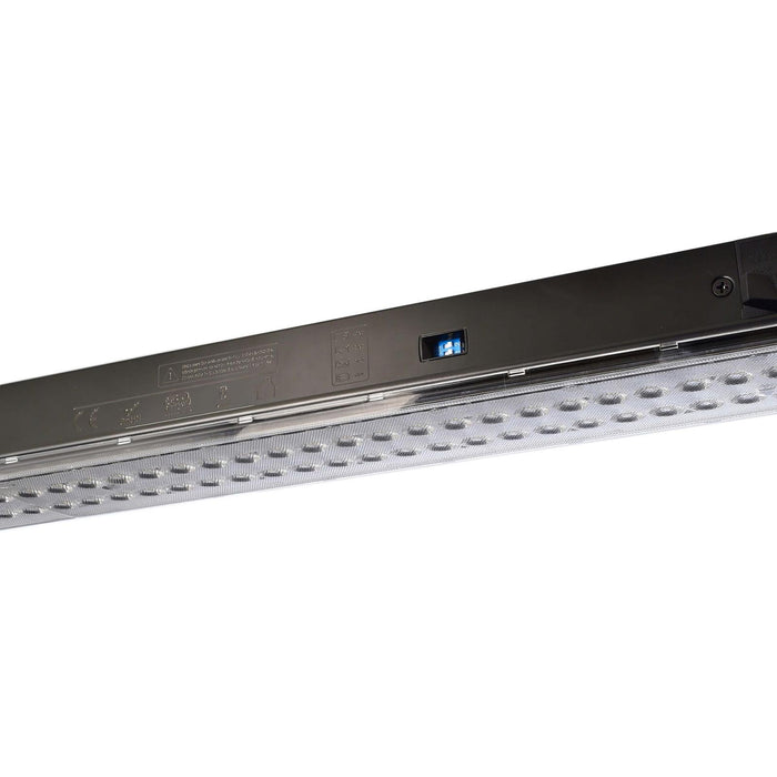 Faretto orientabile per binario trifase LED 50W 4000K barra 150cm luce negozio vetrina sala espositiva 230V NERO