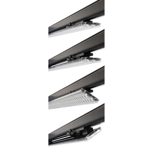 Faretto orientabile per binario trifase LED 50W 4000K barra 150cm luce negozio vetrina sala espositiva 230V NERO