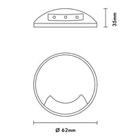 Faretto calpestabile tondo luce radente IP65 1 finestra LED 2W segnapassi singola emissione pavimento giardino viale 12V 4000K