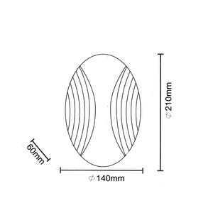 Applique doppio fascio luce LED 6W CCT 3 step da 3000K a 6500K lampada ovale parete muro camera da letto 230V BIANCO