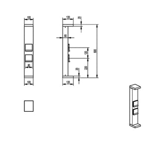 LERNA 600 Colonnina elettrica 2 prese corrente lampione palo LED 6W CCT 3000K 4000K IP65 luce giardino viale 230V 60cm