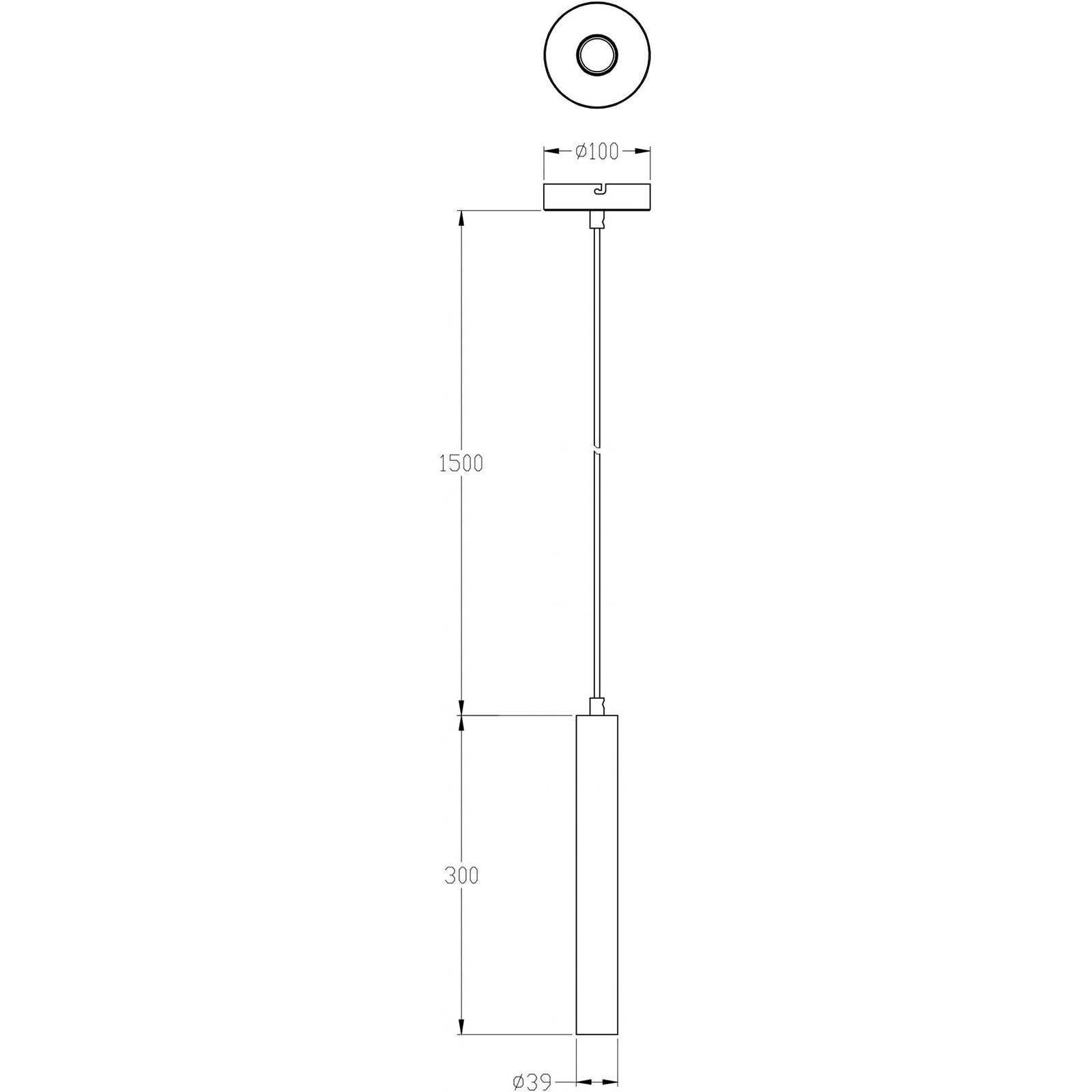 Lampada sospensione SLIM LED 5W pendente DIMMERABILE cilindro luce sospesa 2700K tavolo cucina bar RA90 230V BIANCO