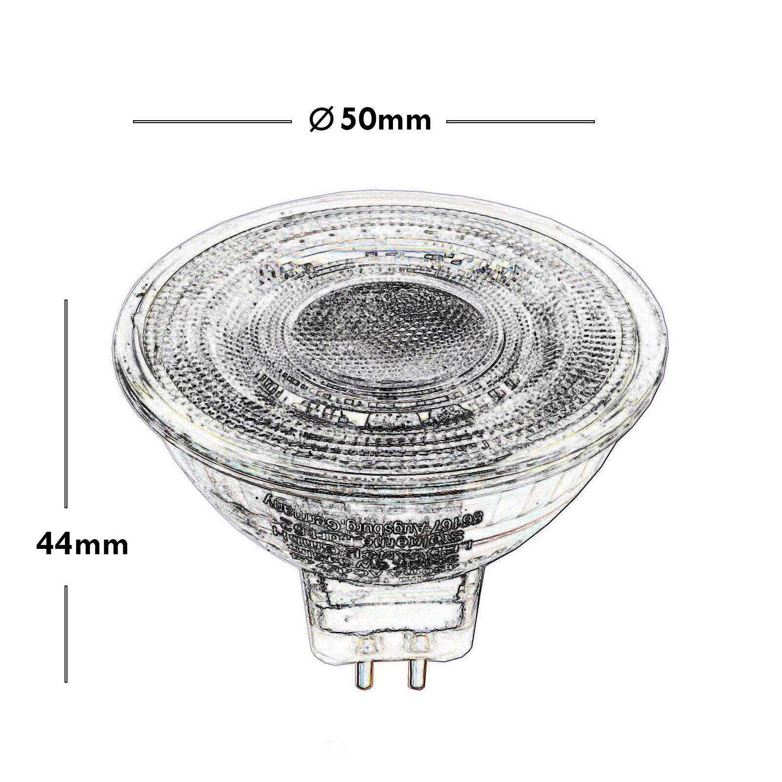 Faretto incasso tondo 6cm lampada LED DIMMERABILE MR16 5W attacco GU5.3 12V luce barca camper cappa mensole ripiani BIANCO