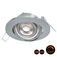 Faretto orientabile tondo incasso 80mm lampadina LED 5W MR16 DIMMERABILE 12V GU5.3 luce soffitto barca camper cucina RA90 SILVER