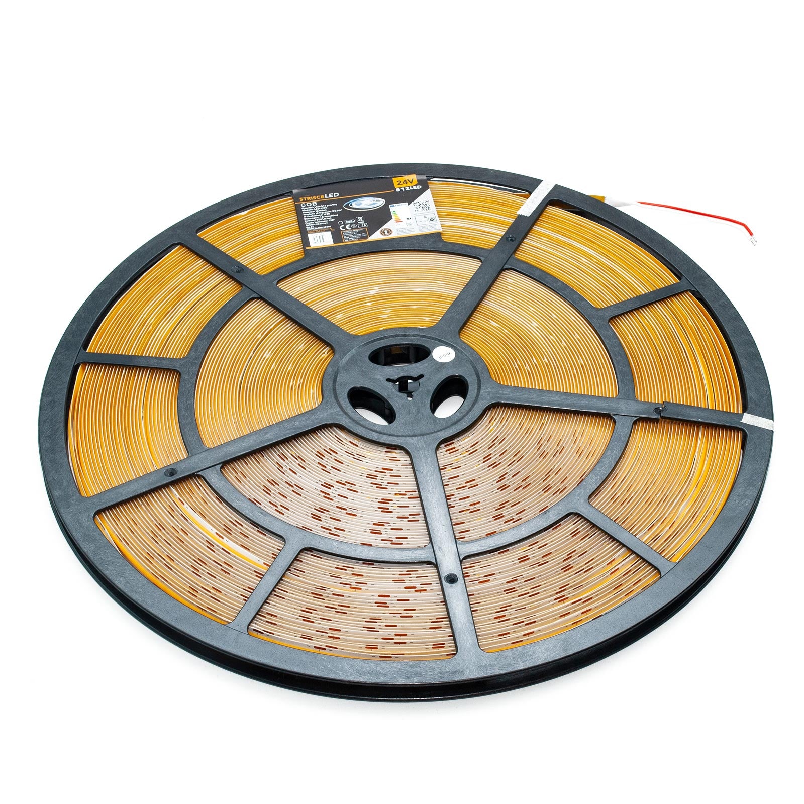 Tira LED Flexible LINEAL COB 24V luz continua lama 12W/m perfiles barras 1080lm/m BOBINA 50 metros con conectores 3000K