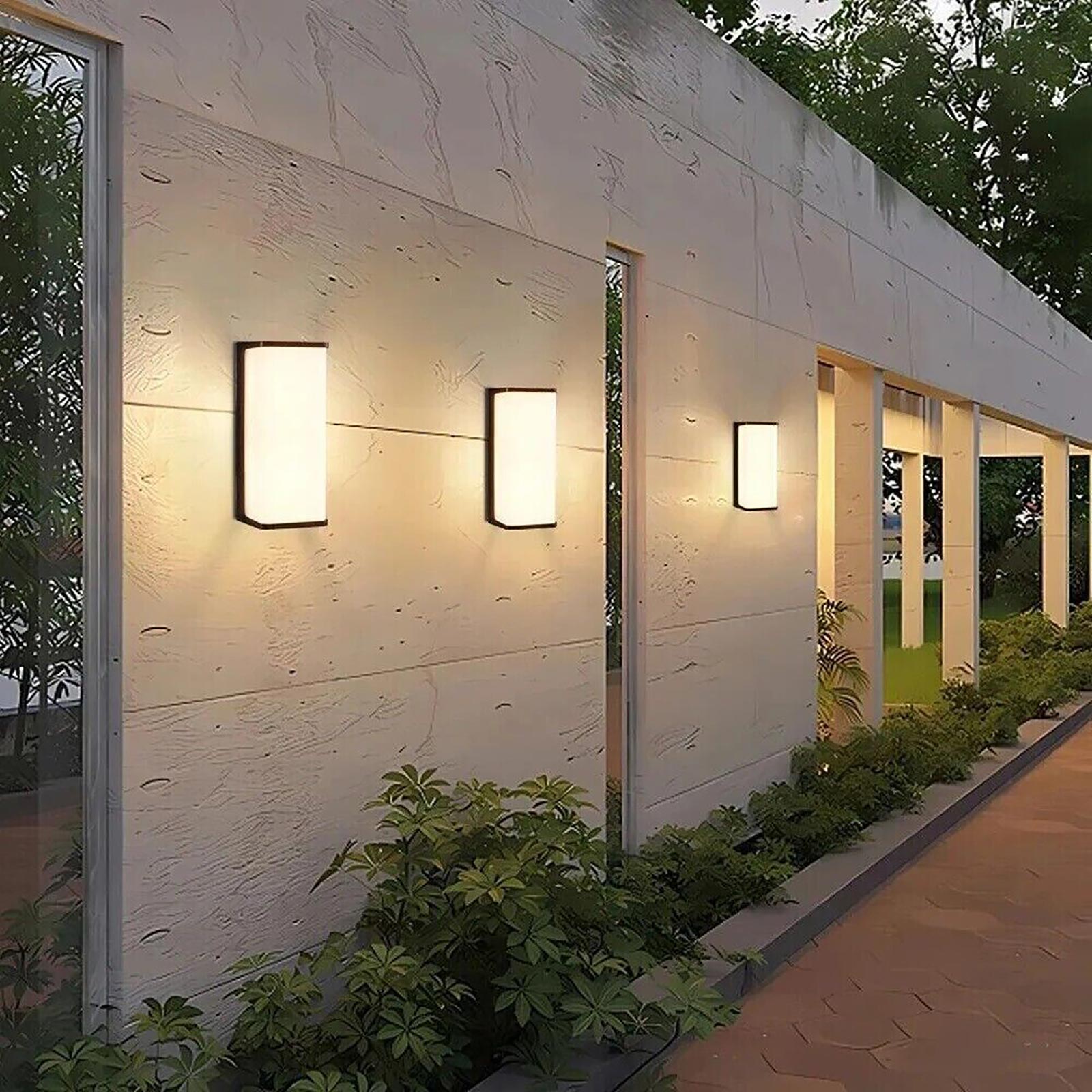 Applique moderno IP65 lampada impermeabile parete LED 10W resa 95W basso consumo luce diffusa giardino ingresso 230V NERO 4000K