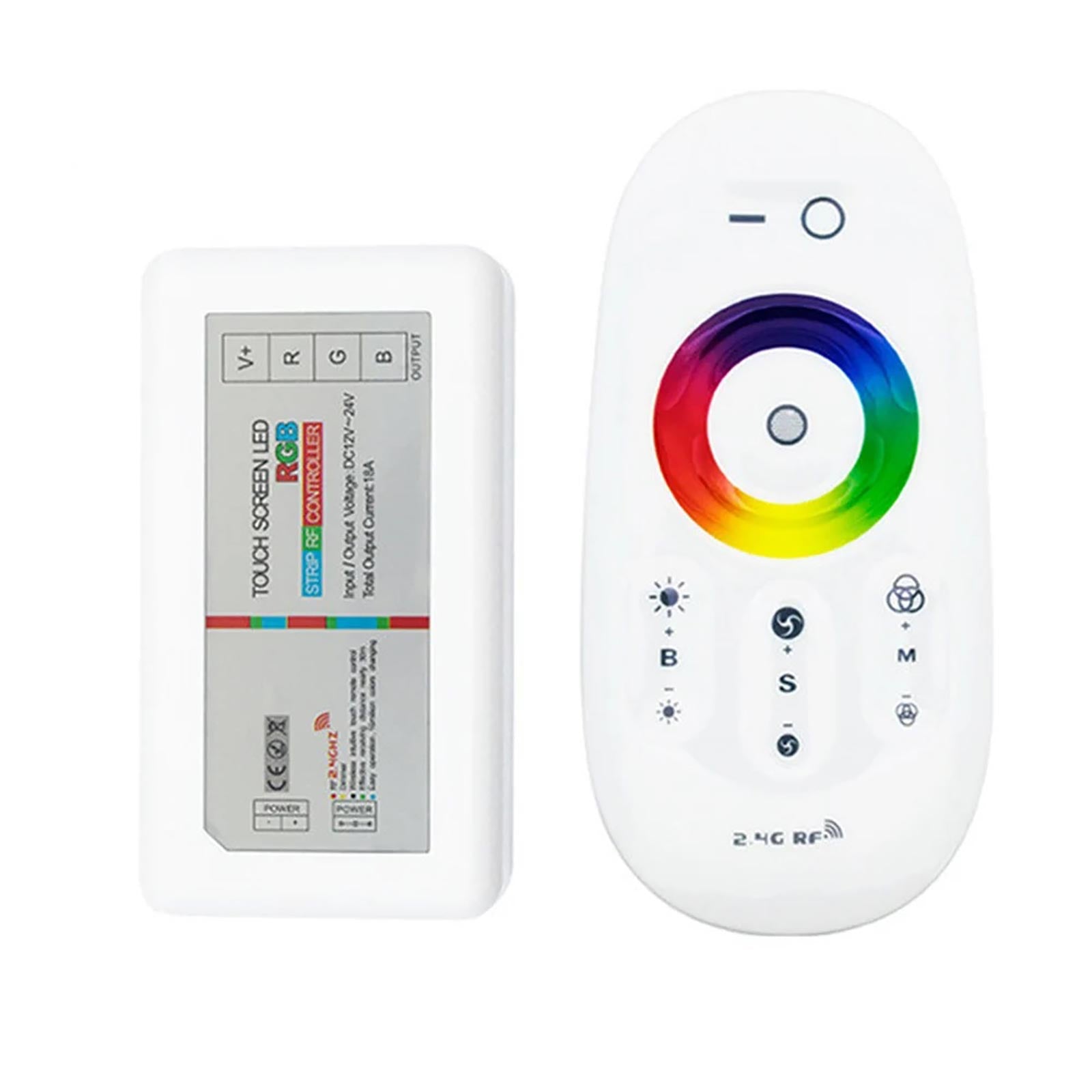 Centralina con telecomando controller RGB multicolore RF 2.4Ghz 18A 3CH dimmer 12/24V dc strisce luci LED