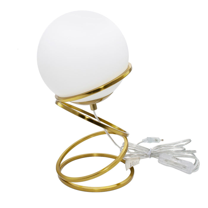 Lampada da tavolo G9 stilizzata sfera vetro design moderno bronzo dorato luce comodino scrivania salotto con interruttore 230V