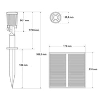 KIT 4 faretti LED pannello solare picchetto IP65 batteria ricaricabile sensore crepuscolare luce dimmerabile giardino 3000K