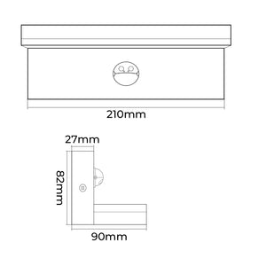 Applique nero da esterno LED 10W sensore crepuscolare movimento resa 100W lampada parete luce sicurezza garage balcone IP54 230V 4000K