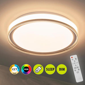 PLEADA Plafoniera LED 36W RGB CCT elegante lampada tonda soffitto parete luce colorata dimmerabile cucina camera letto telecomando 230V