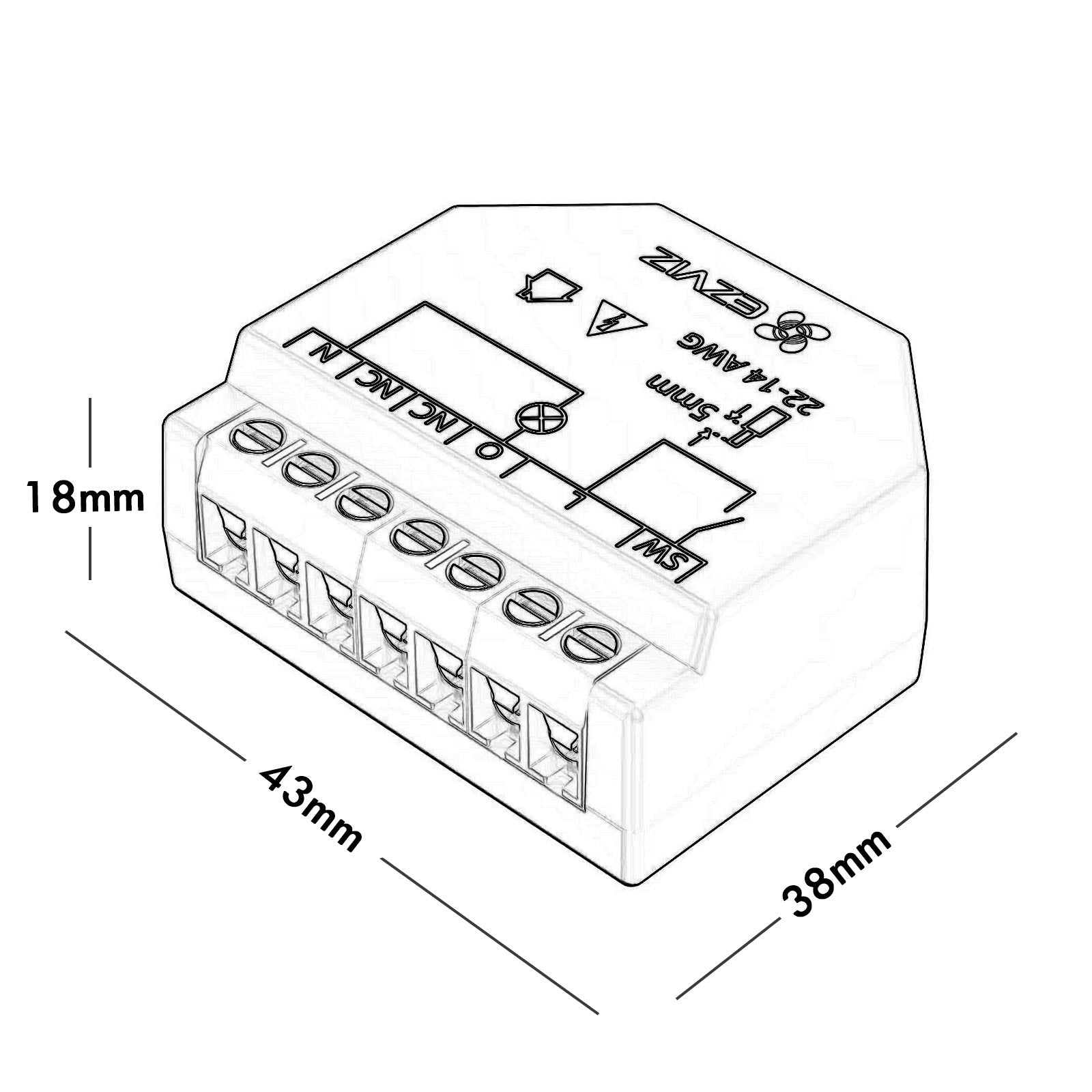 Mini rele EZVIZ impianti domotica interruttore 1 CH canale SMART WiFi controllo luci monitoraggio consumi compatibile APP Alexa e Google