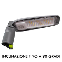 Faro armatura stradale IP65 esterno lampione LED 50W inclinabile 90 gradi luce viali sentieri giardino 4500lm 230V