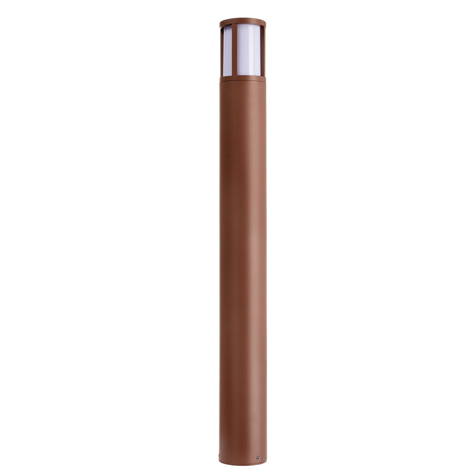 FACADO II ROUND Lampione LED E27 impermeabile IP65 palo luminoso moderno luce esterni giardino viale villa 230V 100cm Corten diffusore opaco